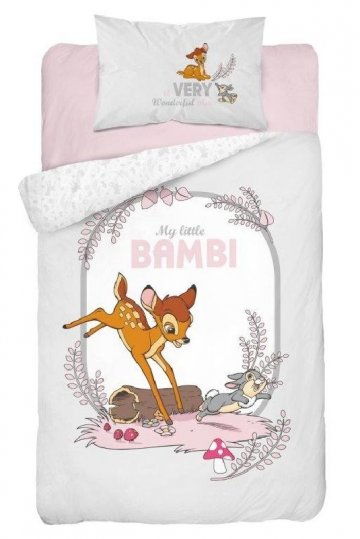 DETEXPOL Obliečky do postieľky Little Bambi grey Bavlna, 100/135, 40/60 cm