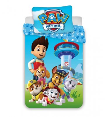 JERRY FABRICS Obliečky Paw Patrol Blue baby Bavlna, 100/135, 40/60 cm